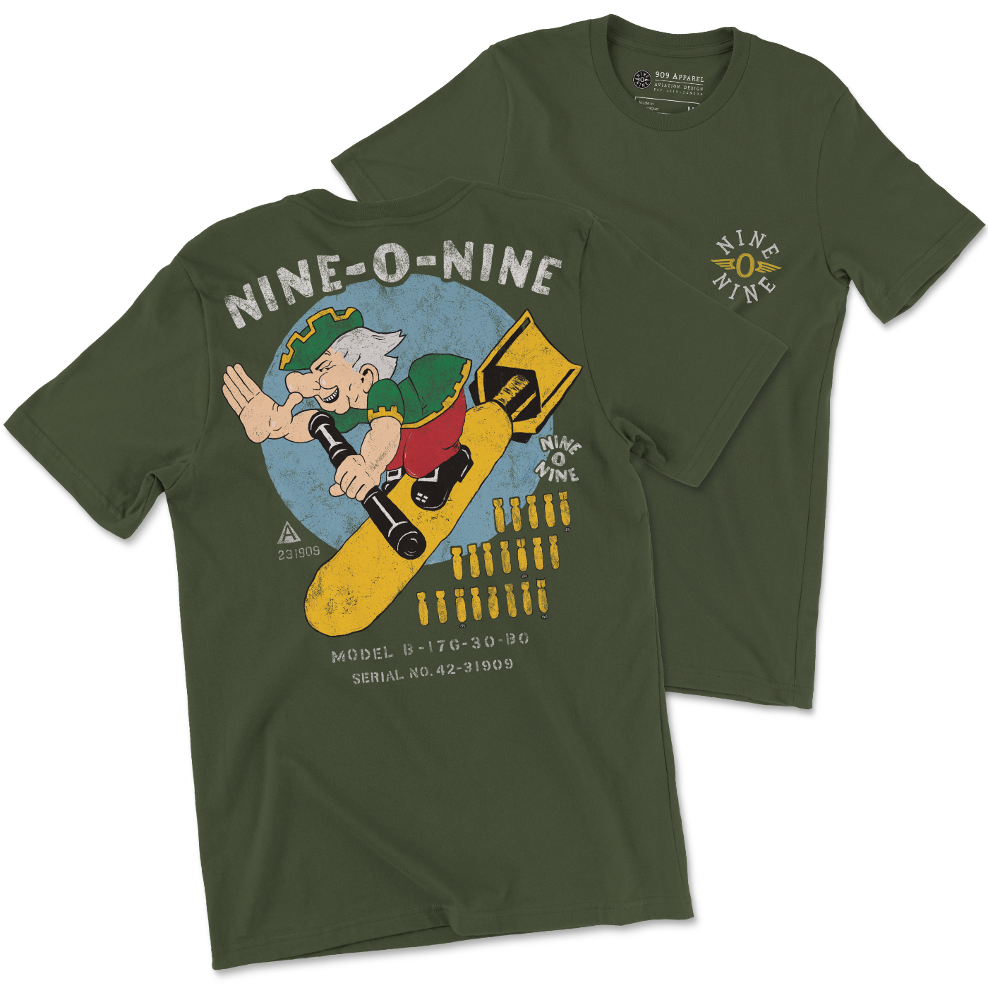 香港　イギリス軍地図　Tシャツ Hawker Hurricane Mk.1 Blueprint T-Shirt - P3308 — 909 Apparel®